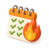 Streak-Symbol: Flamme für aufeinanderfolgende Lerntage