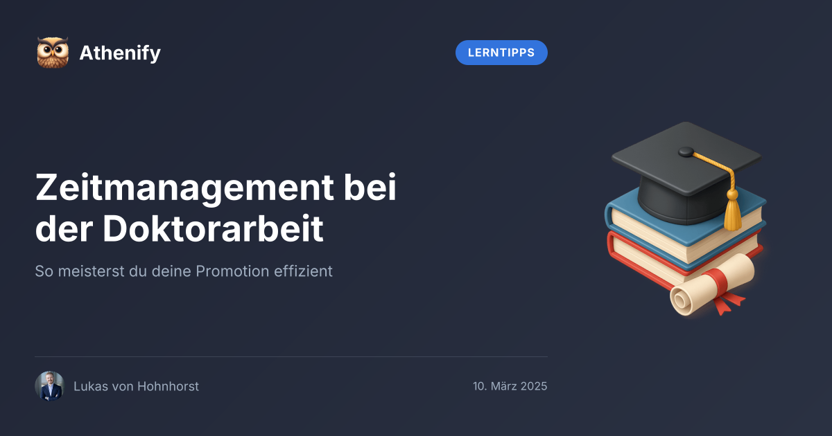 Zeitmanagement bei der Doktorarbeit – Athenify